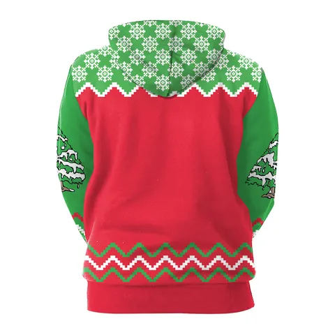 Women Christmas Santa Print Hooded Hoodie Merry Xmas Snowflake Long Sleeve Casual Pullover Sweatshirt Kangaroo Pocket Top