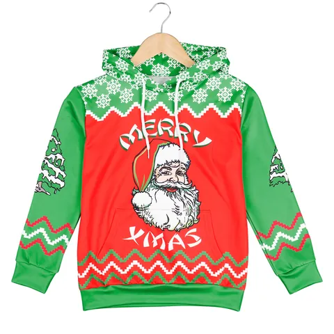 Kids Christmas Clothing Santa Claus Snowflake Digital Print Hoodie Sweatshirt Jogger Pants Festive Outfit For Boys Girls