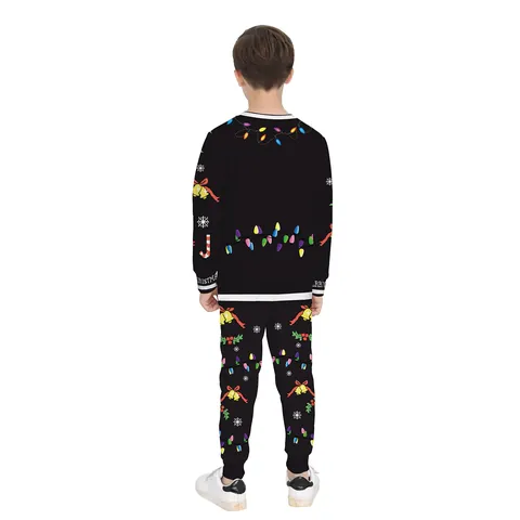 Παιδικό Χριστουγεννιάτικο Σετ Με Τάρανδο Pixel Print Hoodie Ή Φούτερ Παντελόνι Αγόρια Κορίτσια Εορταστικό Ψηφιακό Τύπωμα