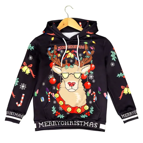 Παιδικό Χριστουγεννιάτικο Σετ Με Τάρανδο Pixel Print Hoodie Ή Φούτερ Παντελόνι Αγόρια Κορίτσια Εορταστικό Ψηφιακό Τύπωμα