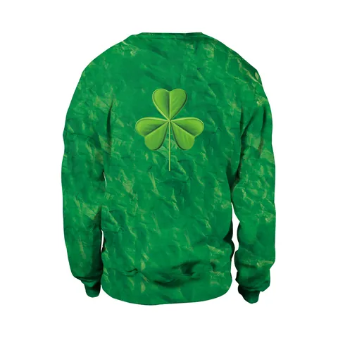 Women St Patrick Day Sweatshirt Green Crew Neck Long Sleeve Pullover Funny Cat Rainbow Shamrock Print Loose Festival Top