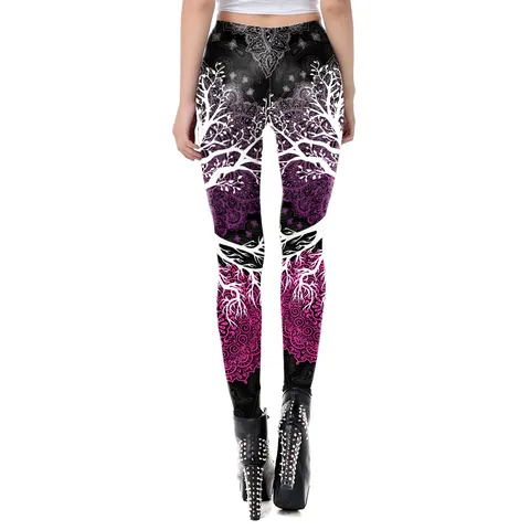 Women's High Waist Printed Leggings Polyester Spandex Elastic Yoga Pants Mandala Tie Dye Pattern Bohemian Fitness Gym Trousers