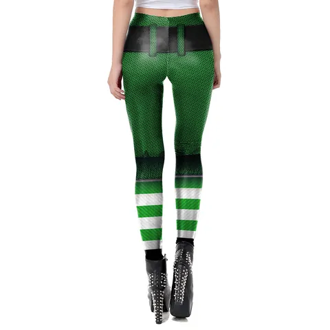 Women's St Patrick's Day Festive Leggings Polyester Spandex High Waist Digital Printed Green Shamrock Clover Yoga Pants