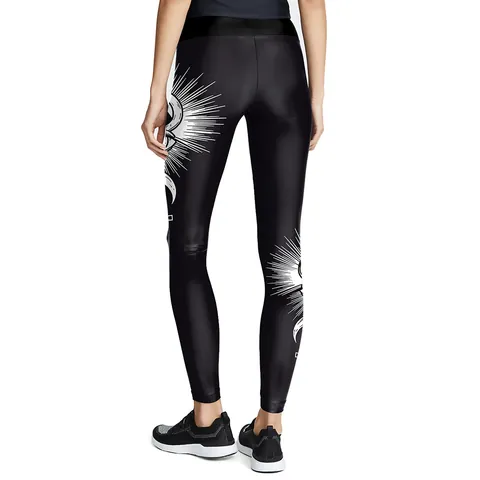 Damen High Waist Yoga Leggings Polyester Spandex Mystische Muster Druck Sportlich Enge Workout Hose Slim Fit Leggings