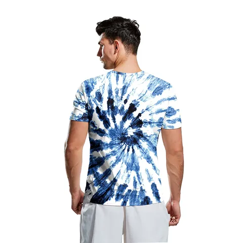 Herren Casual Kurzarm T-Shirt Mode Van Gogh Sternennacht Künstlerischer Druck Polyester Elasthan Batik Sommer Rundhals Top