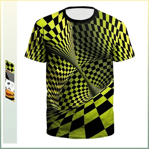 Herren 3D Digitaldruck Grafik T-Shirt Casual Rundhalsausschnitt Kurzarm Lava Muster Polyester Elasthan Streetwear Top