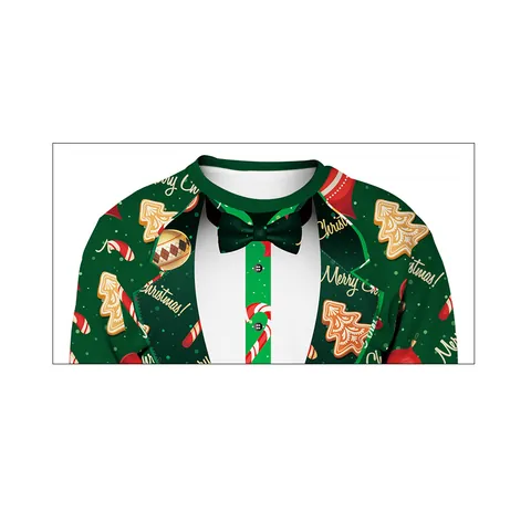 Grappig Kerst Tuxedo Print Sweatshirt Voor Vrouwen Mannen Koppels Vakantie Grafisch Ronde Hals Lange Mouwen Pullover Polyestermix Tops
