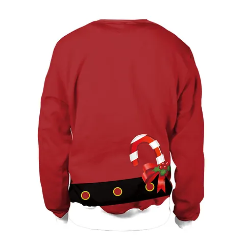 Grappig 3D Geprint Kerst Sweatshirt Lange Mouw Ronde Hals Ugly Santa Kostuum Pullover Feest Top Voor Dames Heren