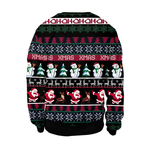 Dames Casual Kerst Digitale Printing Sweatshirt Polyester Elastaan Ugly Sweater Stijl Lange Mouw Ronde Hals Voor Vakantie