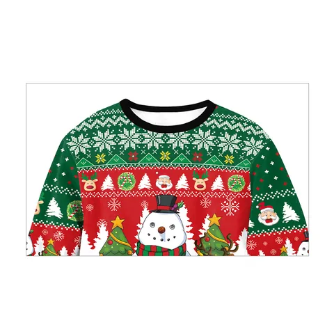 Women's Christmas Snowman Reindeer Printed Sweatshirt Crew Neck Long Sleeve Loose Festive Pullover Top Festive Winter Apparel