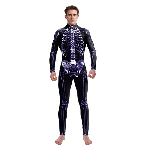 Γυναικείο Halloween Μακρυμάνικο Σκελετός Τυπωμένο Jumpsuit Slim Fit Bodysuit Κοστούμι Cosplay Πάρτι