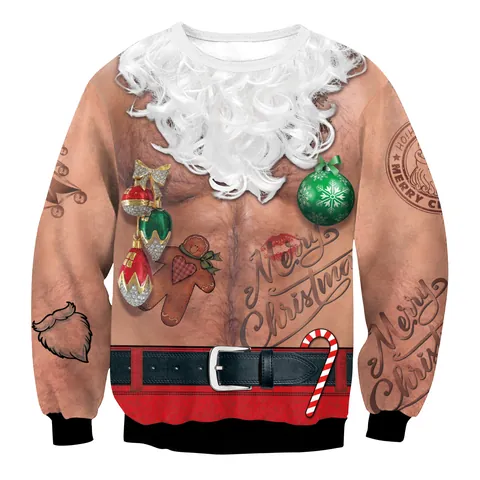 Lustiger Damen Ugly Christmas Sweater 3D Digitaldruck Rundhals Langarm Pullover Sweatshirt Festliches Polyester Spandex Top
