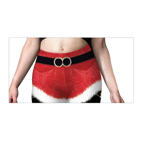 Women Christmas Leggings High Waist Elastic Skinny Pants Festive Printed Holiday Trousers Polyester Spandex Slim Fit Yoga Leggings