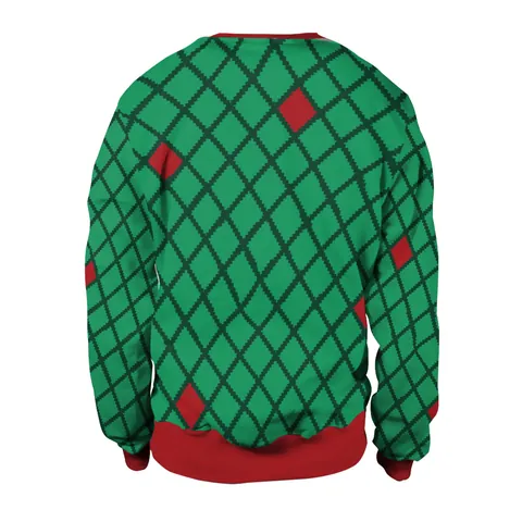 Sweatshirt de Noël Argyle pour Femmes Manches Longues Col Rond Impression Numérique Pullover Père Noël Renne Chaussettes Motif Xmas Fête Casual Top