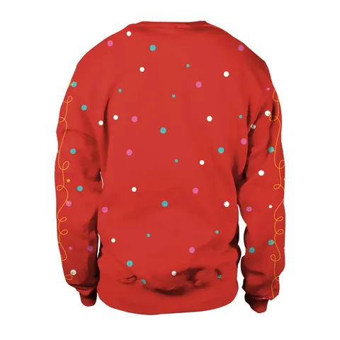 Felpa Casual da Donna e Uomo con Stampa di Lama di Natale in Poliestere e Spandex Pullover a Maniche Lunghe Girocollo per Coppia Festa
