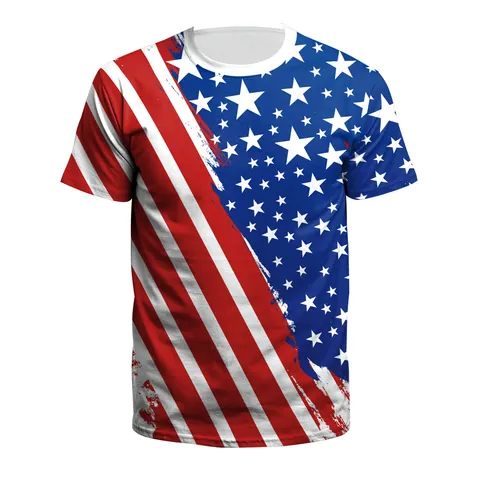 Men's Casual 3D National Flag Print T-Shirt Polyester Spandex Short Sleeve Round Neck Tee For Summer Sport Daily Wear