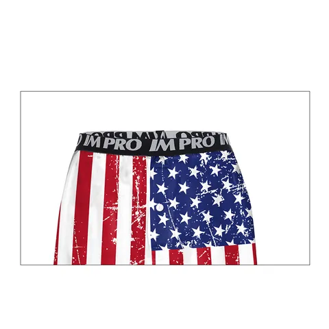 Men Distressed USA Flag Print Boxer Briefs Patriotic Independence Day Elastic Waistband Soft Breathable Underwear