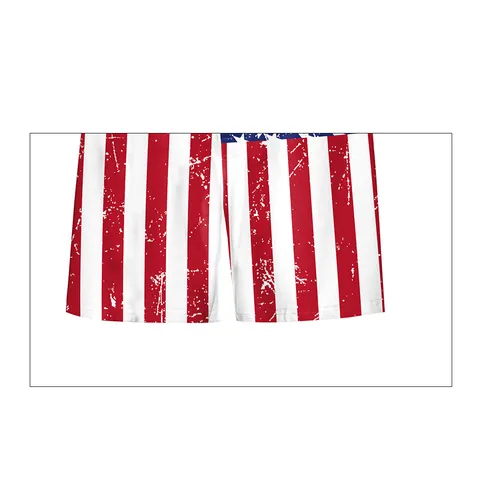 Men Distressed USA Flag Print Boxer Briefs Patriotic Independence Day Elastic Waistband Soft Breathable Underwear