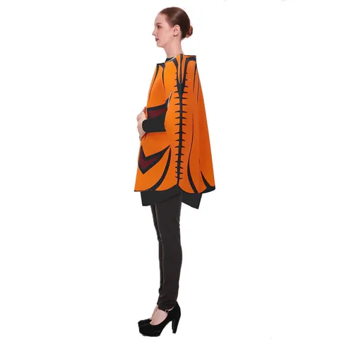 Women's Halloween Pumpkin Cosplay Costume Fun Jack-O'-Lantern Face Stage Performance Top Sponge Fabric Party Outfit