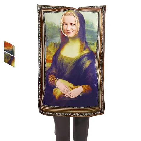 Costume da Pittura Famosa 3D Digital Print Gioconda L Urlo per Halloween Festa Performance Teatrale Divertente per Adulti Bambini
