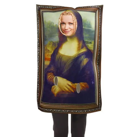 Costume da Pittura Famosa 3D Digital Print Gioconda L Urlo per Halloween Festa Performance Teatrale Divertente per Adulti Bambini