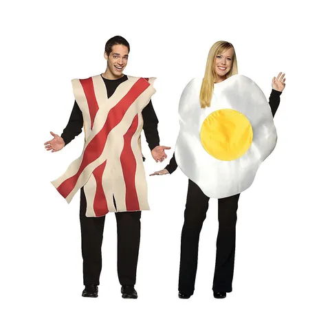 Realistic Food Print Cosplay Costume Bacon Egg Tomato Lettuce Polyester Sponge Fabric Stage Performance Outfit For Halloween Party Adults