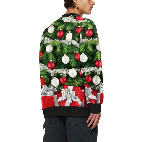 Sudadera con Estampado Gráfico de Alpaca de Navidad Manga Larga Cuello Redondo Pullover Festivo Vacaciones Fiesta Top Hombre Mujer