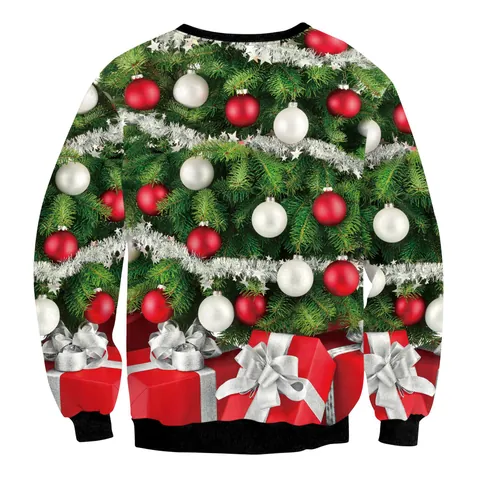 Sudadera con Estampado Gráfico de Alpaca de Navidad Manga Larga Cuello Redondo Pullover Festivo Vacaciones Fiesta Top Hombre Mujer