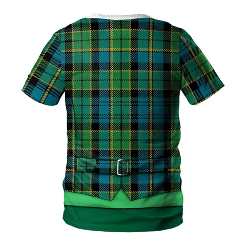 Men's St Patrick's Day T-Shirt 3D Digital Print Funny Fake Tuxedo Shamrock Graphic Tee Polyester Spandex Short Sleeve Top