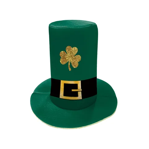 Sombrero de Copa Irlandés Verde Día de San Patricio Trébol Rayado Festival Disfraz Sombrero Para Desfile Fiesta Unisex