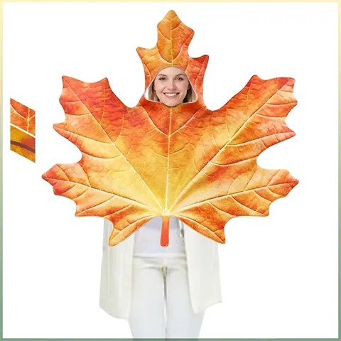 Costume Foglia d'Acero Per Festa di Halloween Stampa Digitale 3D Tenuta da Spettacolo Cosplay Per Adulti Unisex