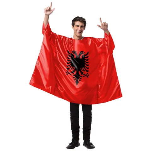 National Flag Pattern Digital Printed Cape Poncho Satin Smooth Adult Unisex Costume For Carnival Festival Sports Performance