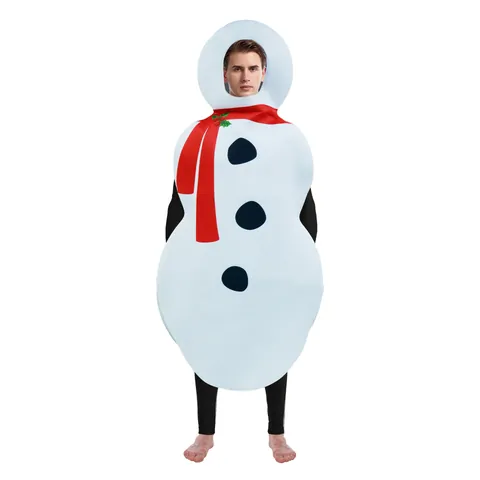 Adult Kids Christmas Snowman Tree Novelty Costume Polyester Sponge Party Dress Up Outfit For Holiday Stage Performance