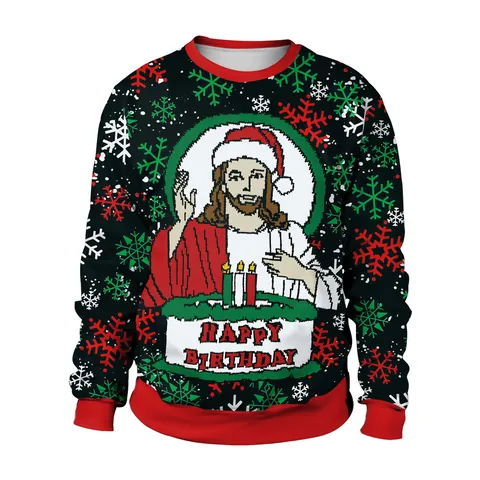 Women Casual Christmas Sweatshirt Snowman Elk Digital Print Crew Neck Pullover Funny Ugly Christmas Sweater Holiday Top