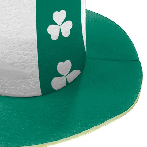 St Patricks Day Hat Green Irish Festival Tall Top Hat Shamrock Printed Plaid Costume Party Leprechaun Hat For Adult Kids