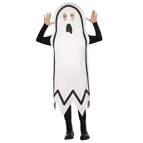 Halloween Ghost Costume Funny Horror Printed Cosplay Outfit For Unisex Adult Kids Stage Performance Role Play Party Costume