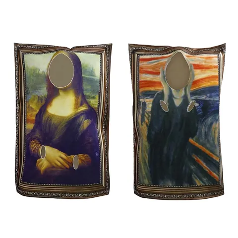 Halloween Cosplay Kostüm Berühmtes Gemälde Bilderrahmen Schwamm Anzug Mona Lisa Der Schrei Lustige Party Interaktive Foto Requisite