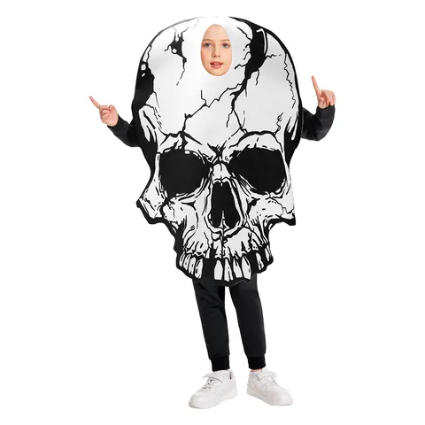 Costume de Squelette Halloween pour Adultes et Enfants Impression Numérique 3D Tissu Éponge Cosplay Horreur Tenue de Scène