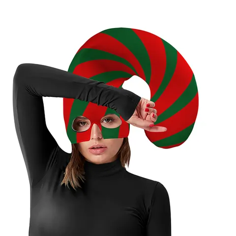 Cappello di Natale a Forma di Bastoncino di Zucchero Rosso Verde Bianco a Righe Cappello da Elfo per Esibizioni Festa Cosplay Accessori Gioielli