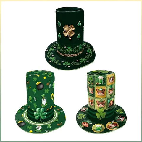 St. Patrick's Day Grüner Zylinder Irisches Festival Party Dekoration Kleeblatt Leprechaun Digitaldruck Performance Parade Kopfschmuck