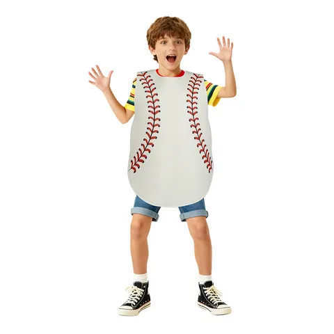 Baseball Stitching Novelty Role Play Costume Vest Sponge Fabric Performance Outfit For Adult Kids Party Stage Creative Theme Top
