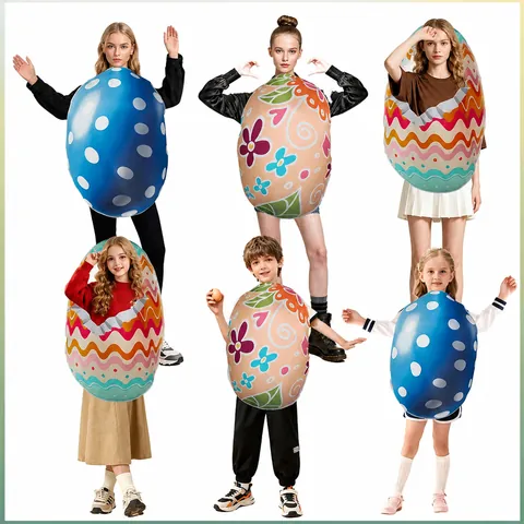 Disfraz de Cosplay de Huevo de Pascua para Adultos y Niños de Tela de Esponja Divertido Atuendo de Cáscara de Huevo para Actuación en Escenario Fiesta Impresión Digital 3D