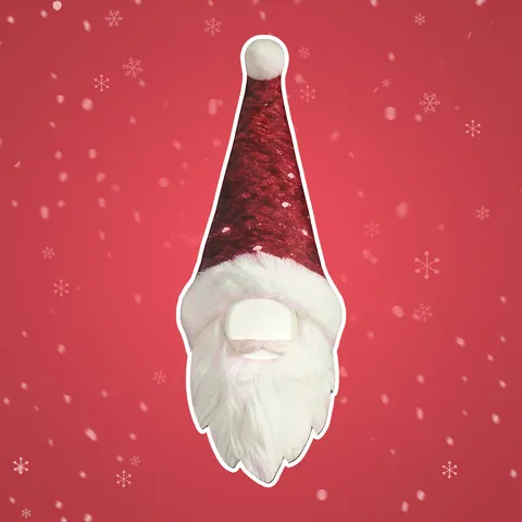 Funny Christmas Santa Claus Hat With Long White Beard Novelty Costume Mask For Adult Kids Stage Performance Red Sequin Hat Props
