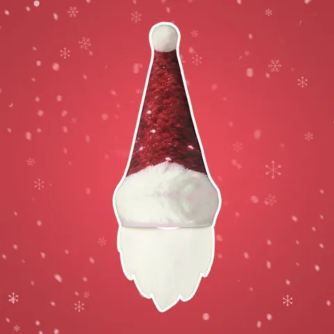 Funny Christmas Santa Claus Hat With Long White Beard Novelty Costume Mask For Adult Kids Stage Performance Red Sequin Hat Props
