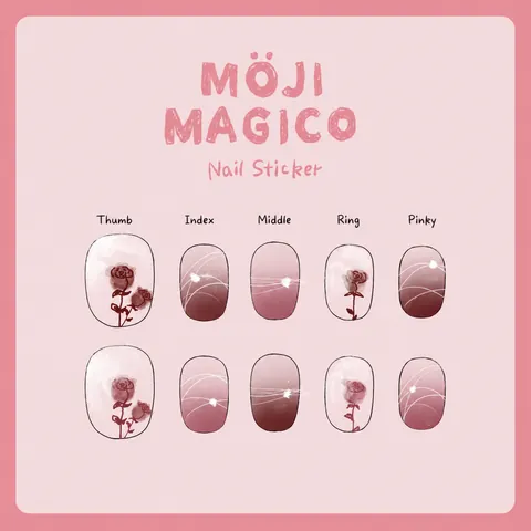 3D Relief Rose Nail Art Stickers Vintage Floral Self-Adhesive Nail Decals For Women DIY Manicure Decoration Romantic Flower Nail Wraps
