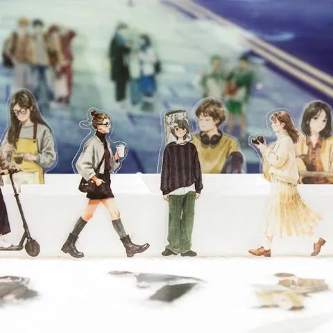 Street Pedestrians Serie PET Charakter Aufkleber Handgezeichnete Aquarell Modefiguren Für DIY Scrapbook Journaling Dekoration