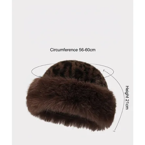 Faux Nerzfell Leopardenmuster Mongolische Mütze Für Damen Winter Warm Flauschig Plüsch Fischerhut Kälteschutz Ohrenklappenkappe