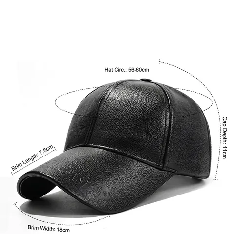 Berretto da Baseball in Pelle PU Invernale Caldo Per Uomo Donna Foderato in Pile Motivo Litchi Lettera Goffrata Cappello Regolabile All'aperto