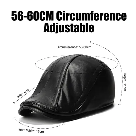 Herren Winter PU Leder Schirmmütze Mit Ohrenschützern Warmes Fleece Futter Verstellbare Flat Cap Outdoor Hut Für Ältere Männer