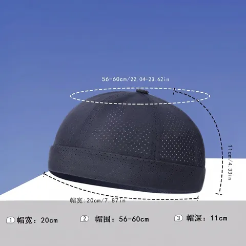 Berretto Docker Estivo in Rete Traspirante per Uomo Donna Cappello senza Falda Leggero Regolabile Streetwear Miki Hat Tinta Unita Sport all'Aperto